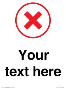 Custom plain background, red cross in a circle sign